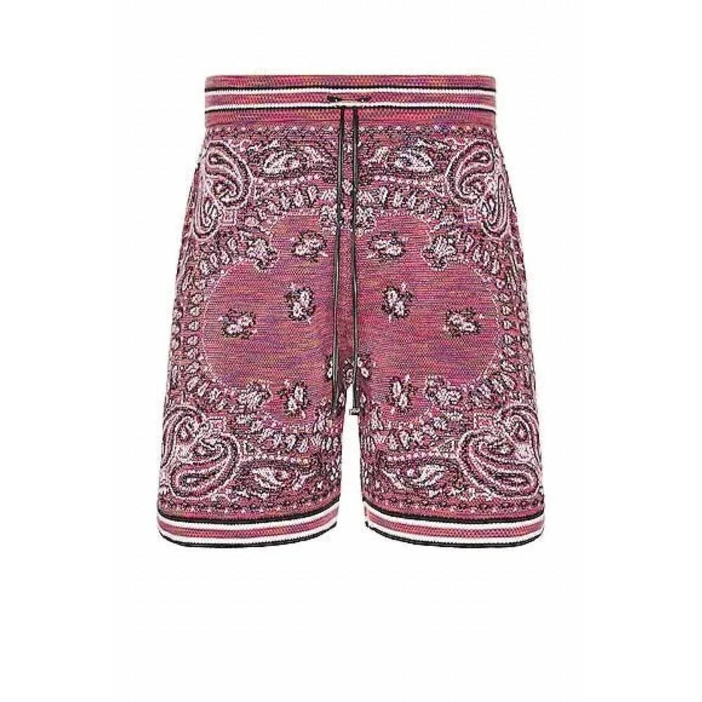 NEW AMIRI men's space dye bandana shorts in purple